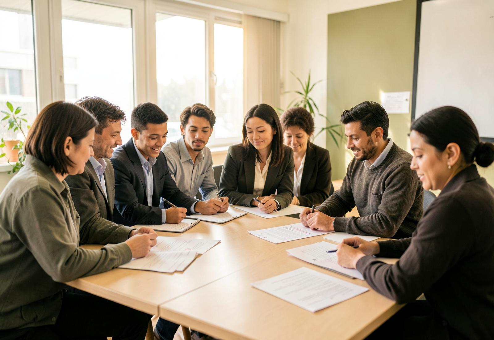 The Atchley & Associates team reviewing client financials together